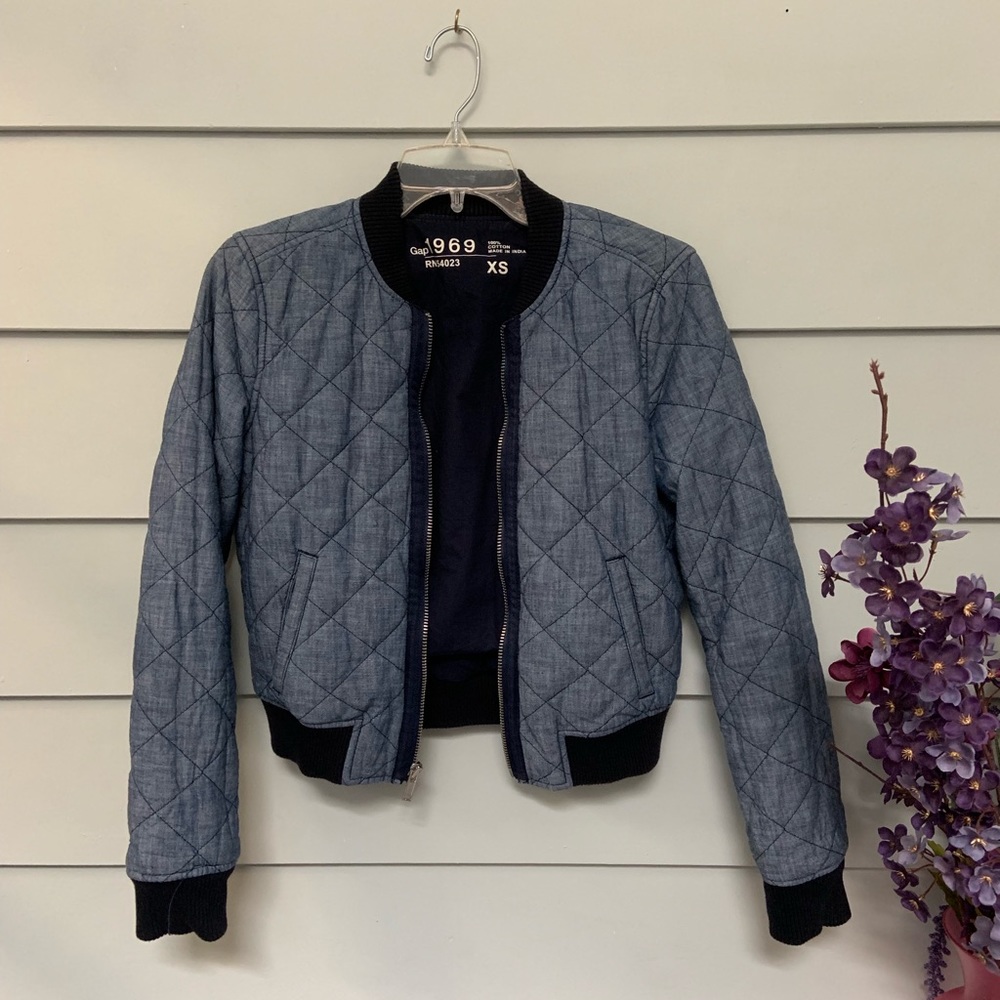 Blue bomber jacket